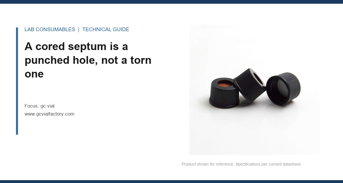 A cored septum is a punched hole, not a torn onenew gc vial