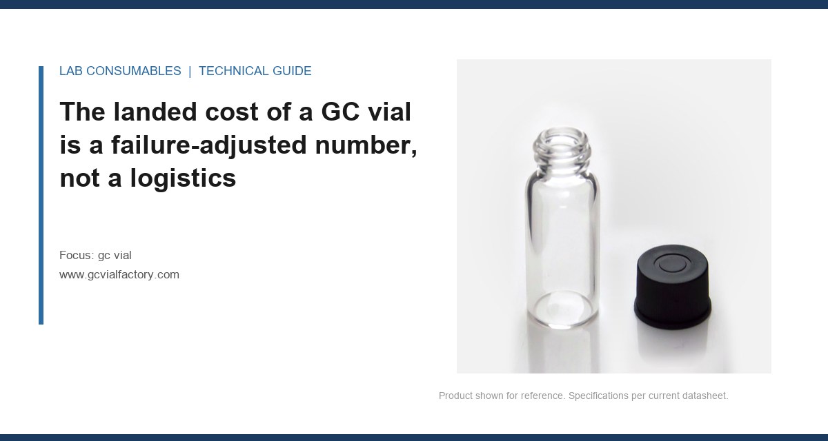 The landed cost of a GC vial is a failure-adjusted number, not a logisticsnew gc vial